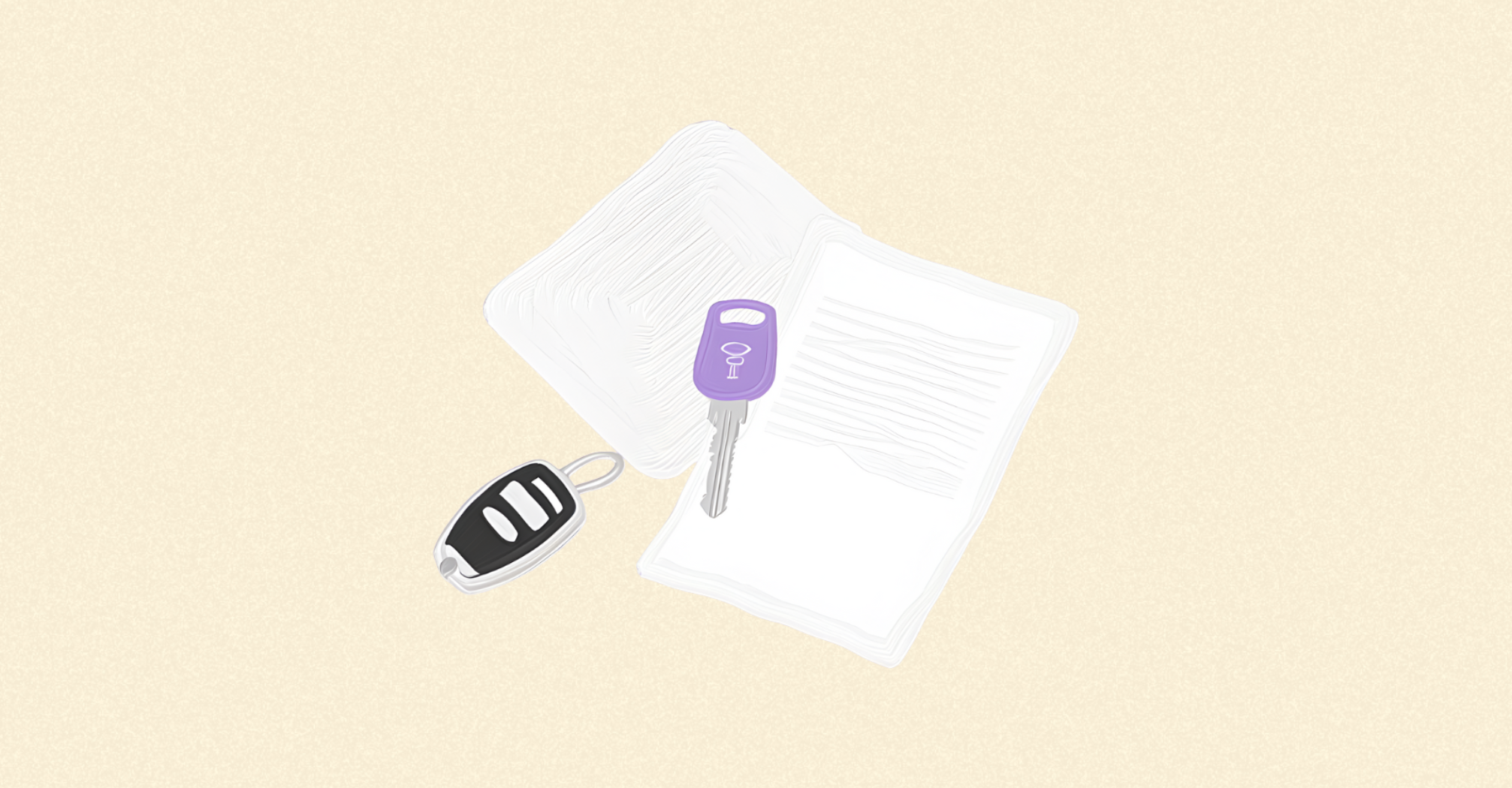 Як зробити доручення на авто без власника &mdash; зображення документів та ключів від авто як символ оформлення довіреності на транспорт.